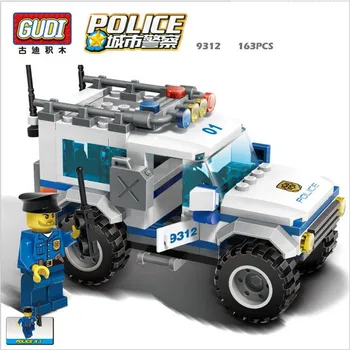 

GUDI SUV 163PCS New City Series Police SUV Bricks Transport Vehicle Building Block Assembled Action Figure Educational Toys