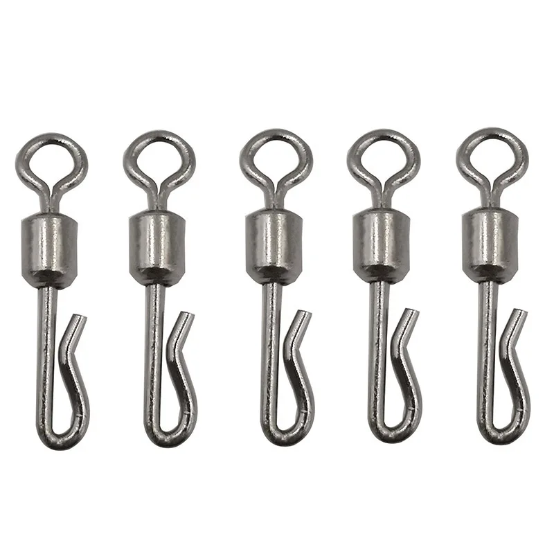 

30Pcs/Lot Fishing Connector Pin Bearing Rolling Swivel Fast Stainless Steel With Interlock Snap Fishhook Lure Fishing Tackle