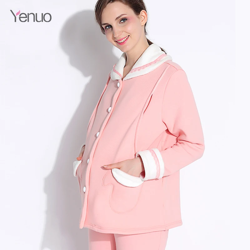 Maternity clothing sets Women Winter Pajama Set Soft Printing Home