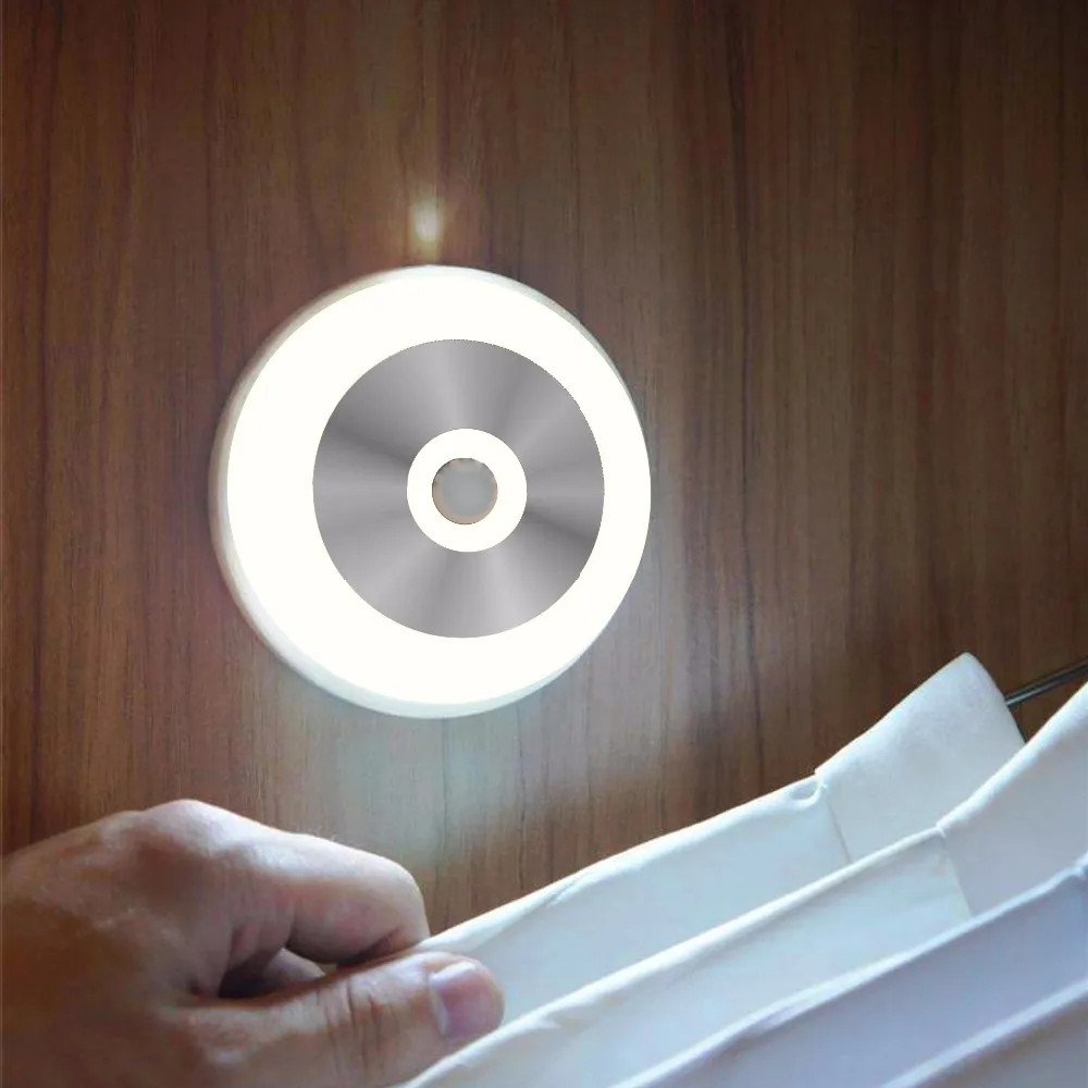 

New Creative Motion Sensor Night Light Battery Charging Night lamp Cabinet Corridor Bedroom LED Night Light Energy Saving Lamp