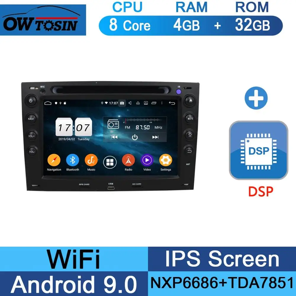 " ips 8 ядерный 4 Гб ram+ 64 Гб rom Android 9,0 автомобильный DVD радио gps для Renault Megane 2 ii 2003 2004 2005 2006 2007 2008 2009 DSP CarPlay - Цвет: 32G DSP