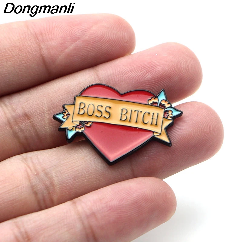 P2993 Dongmanli Boss сука металлические забавные эмалевые булавки и броши для женщин