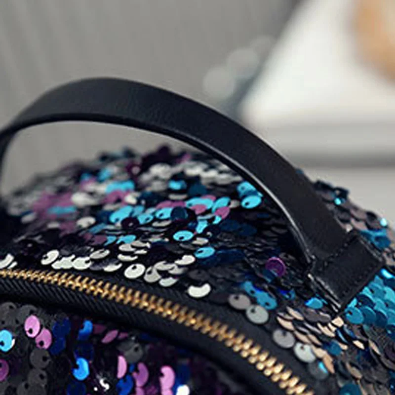 Women Sequined Backpack PU Leather Small Sequins Female Backpacks New Arrival Bling Designer Travel Girl Rucksack Mochila BP0198 (5)
