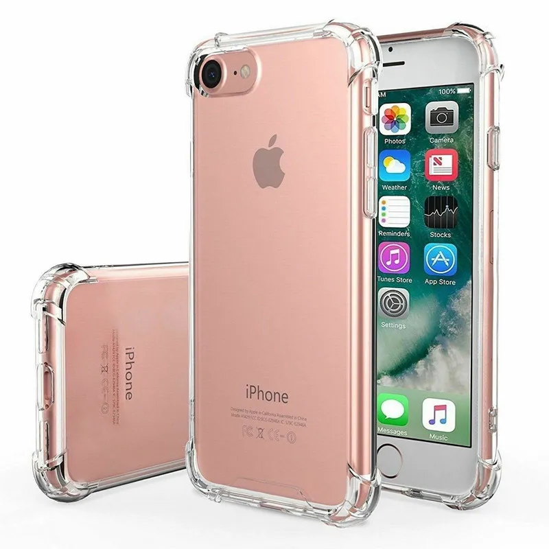 

Shockproof Bumper Transparent Silicone Case Phone Suitable IPhone Case5S 6 7 8 Plus XS MAX XR X Clear protection Back Cover