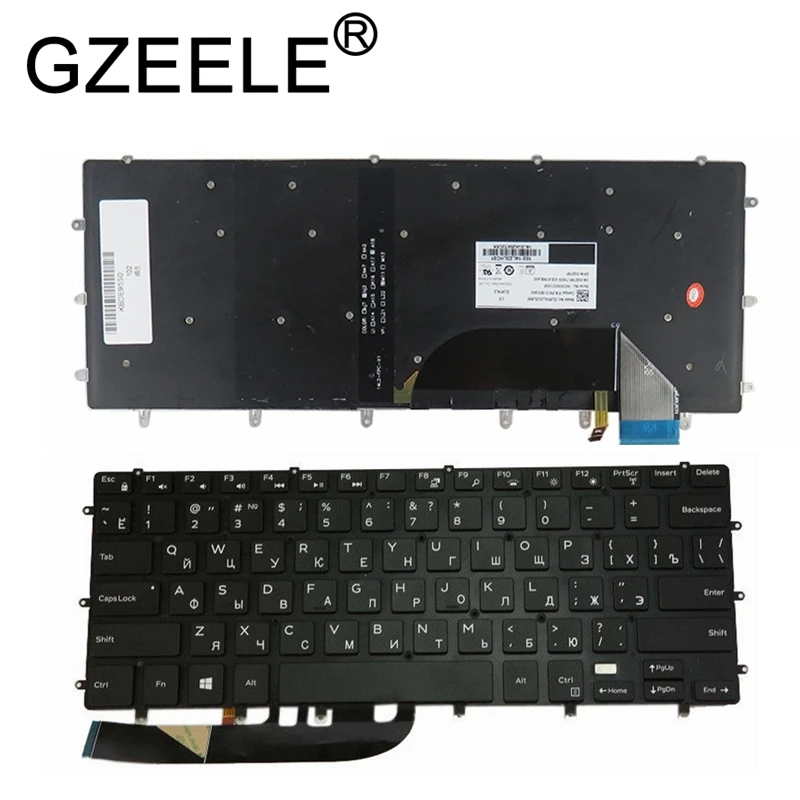 Скидка GZEELE новая клавиатура с подсветкой для DELL XPS 15 9550 9560 5510 M5510 RU Русский DLM14L23SUJ442 0 hphgj черный без рамки подсветки