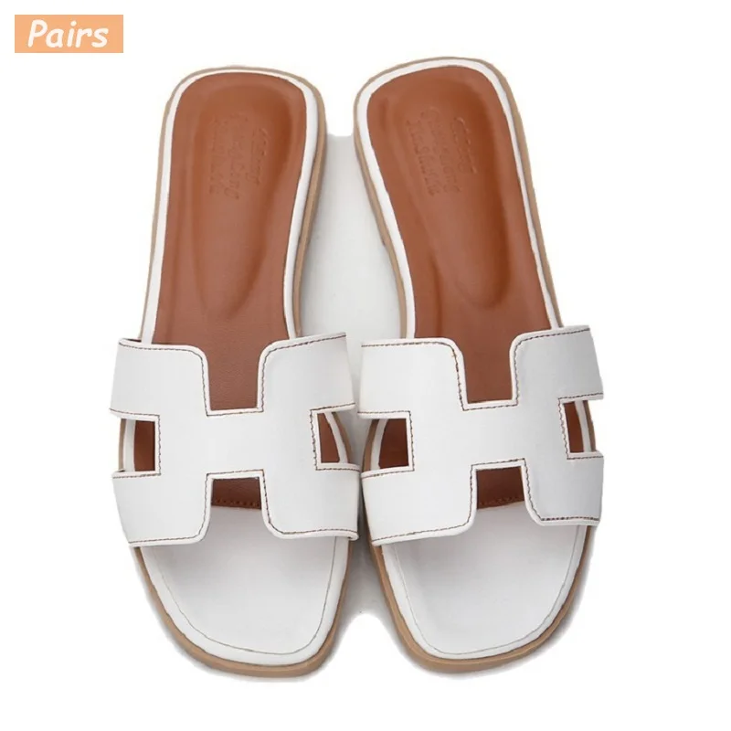 

Luxury Brand New Slippers Cut Out Summer Beach Sandals Fashion Women Slides Outdoor Slippers Indoor Flip Flops Plus Size 43
