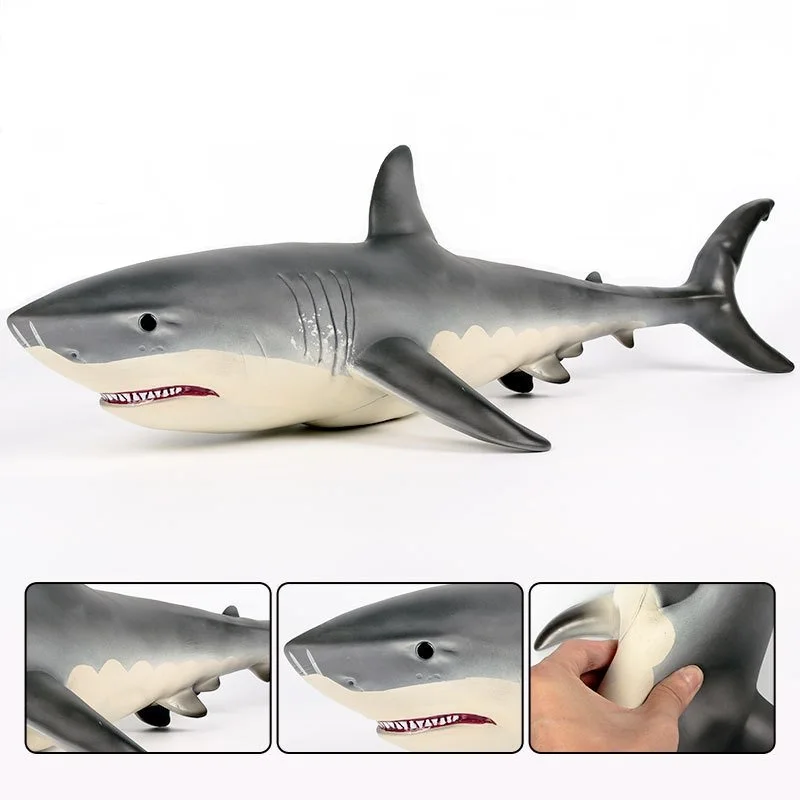 Big Megalodon Great White Shark Simulation Animal Figure Model Toy Classic Toys Xmas Gift for Children Boys Sea Animal Model