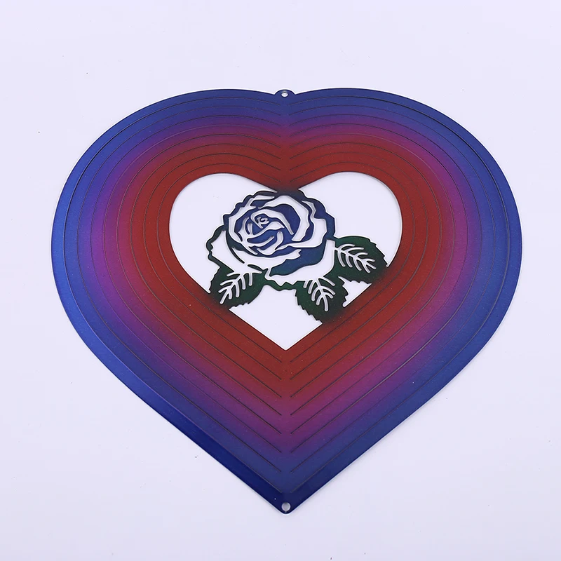 12 inch colorful heart wind spinners with high qualityin Wind Chimes