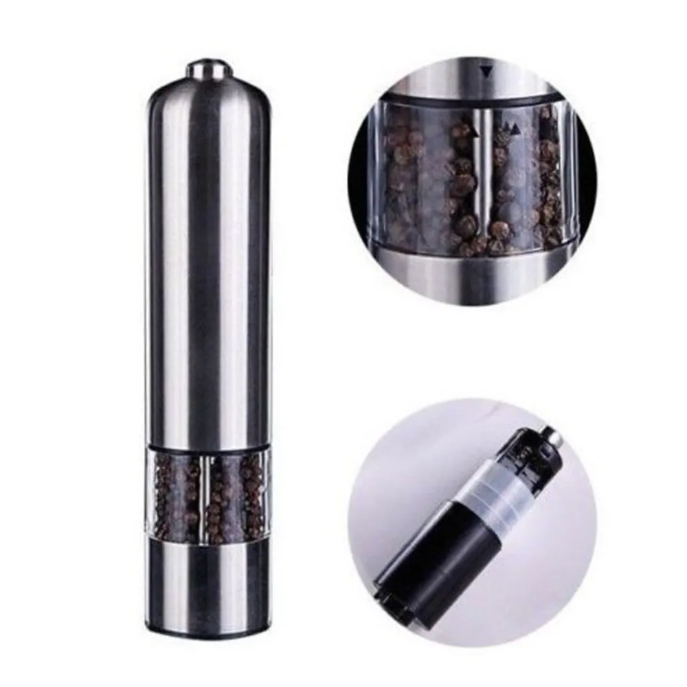 

HOT Gravity Electric Salt And Pepper Grinders Set - Battery Operated, Stainless Steel Automatic Pepper Mills With Blue