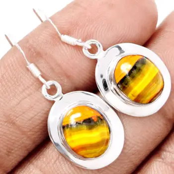 

Hand make Genuine Eclipse Earrings, 100% 925 Sterling Silver, 34 mm, 4.9g, AE0238