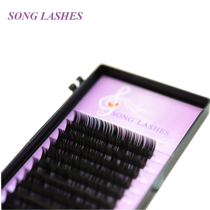 

SONG LASHES False Eyelash Extensions Soft Thin Tip D,CC,C and B curl 0.15mm thickness
