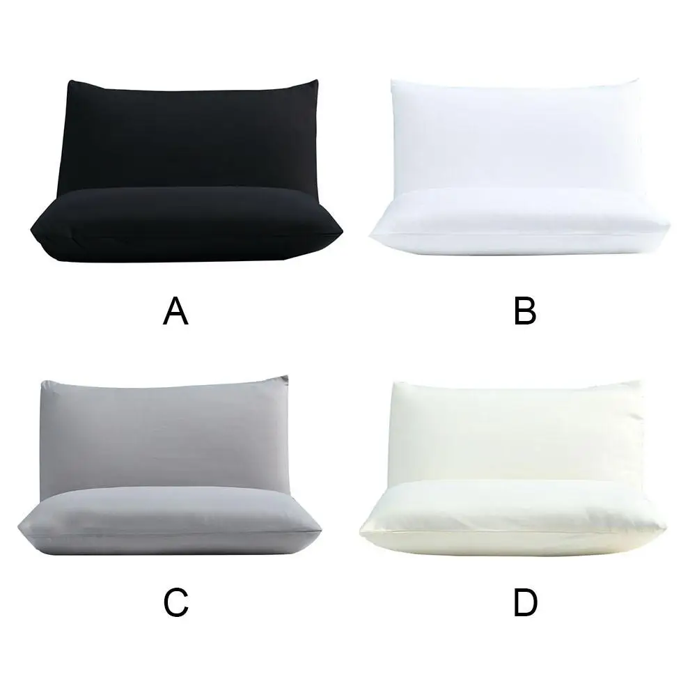 2PCS Waterproof Pillow Case Solid Color Protector Bed Bug Proof Allergy Protection Pillow Covers Breathable Pillowcases