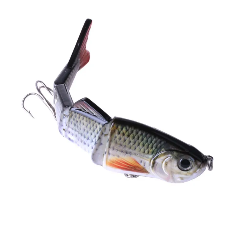  1Piece 15cm Artificial Bait Fishing Bait Multi-Section 5 Kinds 3D Fish Eyes 6-Segment Swimming Bait