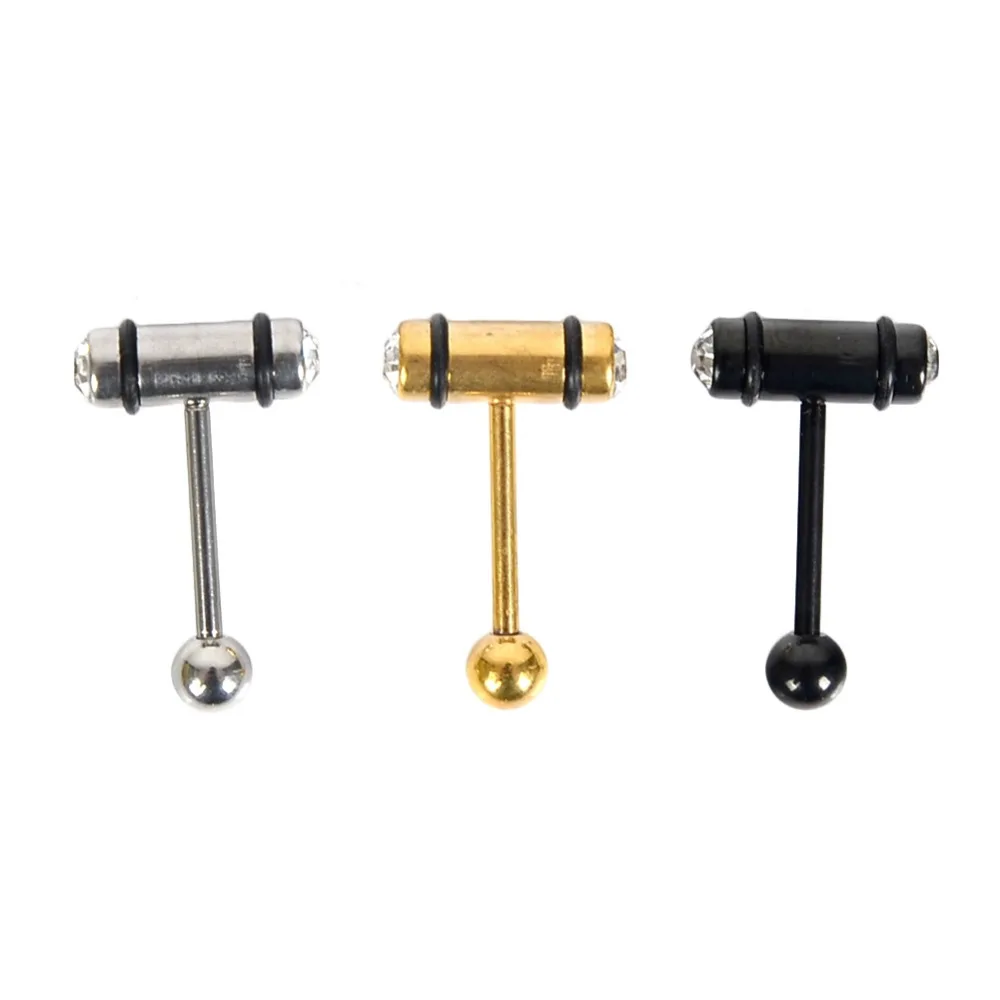 1Pc Tongue Bars Stud Piercing Surgical Steel Tongue Bar Nipple Barbell