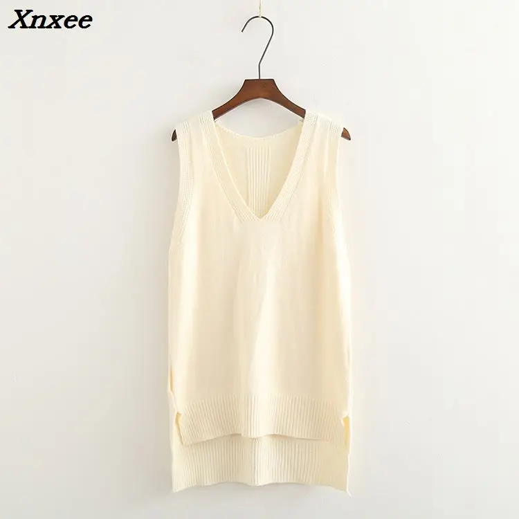 vest sweater women V-neck pullover vest Fashion wild Female sweater 2018 autumn women long pullover vest sweater Solid color vest sweater women V-neck pullover vest Fashion wild Female sweater 2018 autumn women long pullover vest sweater Solid color