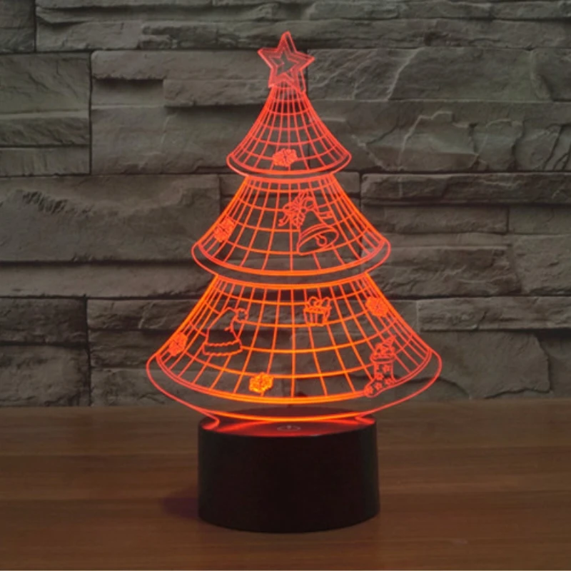 

New Colorful Christmas Tree 3D Table Lamp Luminaria Led Night Lights Decorative Lighting Mood Lamp new Year's gift For Kids