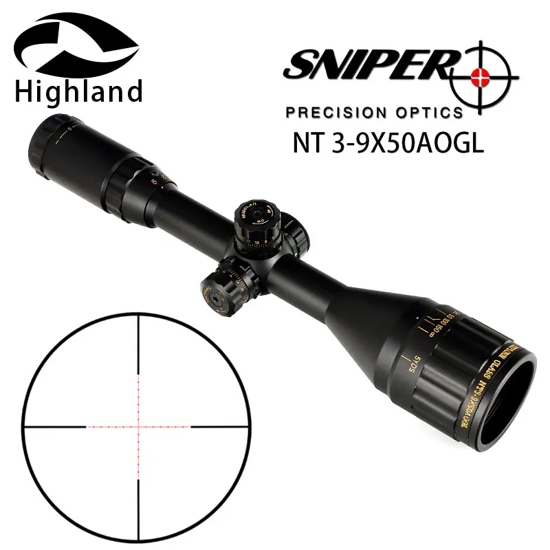 

Hunting Rifle Scope SNIPER NT 3-9X50AOGL Riflescope Tactical Optical Sight Full Size Mil-Dot Equipment RGB Wire Reticle