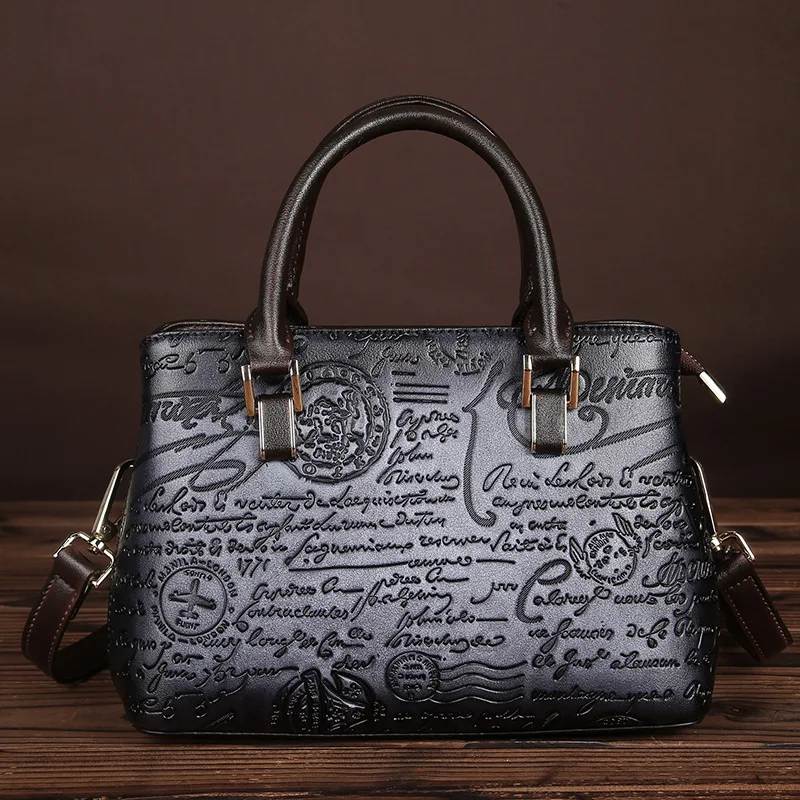 

High Quality Women PVC Handbag Badge and Letters Pattern Designer Vintage Female Leisure Shoulder Messenger Bag Ladies Tote Bags