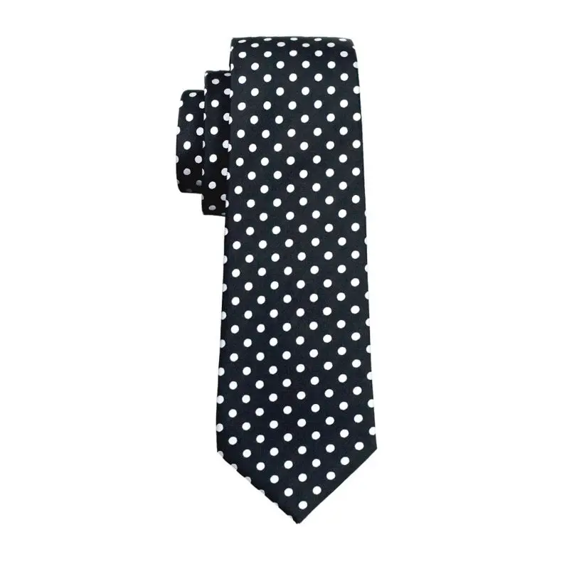 LS-1459 Barry.Wang, классический мужской галстук,, черный шелковый галстук в горошек, носовой запонки, набор для мужчин, для свадьбы, вечеринки, бизнеса