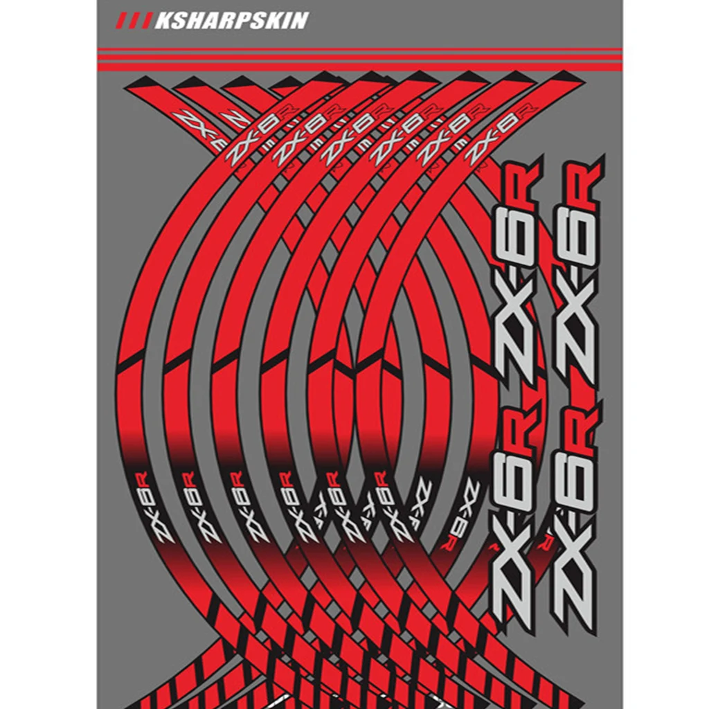 Мотоциклетные обода колеса наклейки колеса Светоотражающие наклейки полосы для Kawasaki ZX6R