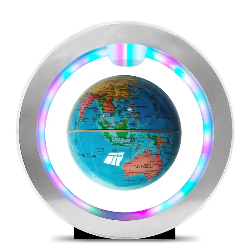 Семь цветов лампа магнитной левитации Плавающий глобус Карта мира Анти-гравитационный Глобус светодиодный свет украшение дома подарок на
