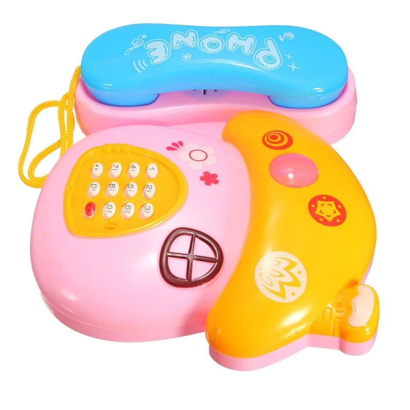 Детские игрушки Звук Свет Раннее детство 0-12 месяцев мультфильм грибы телефон детский музыкальный электронный игрушечный телефон