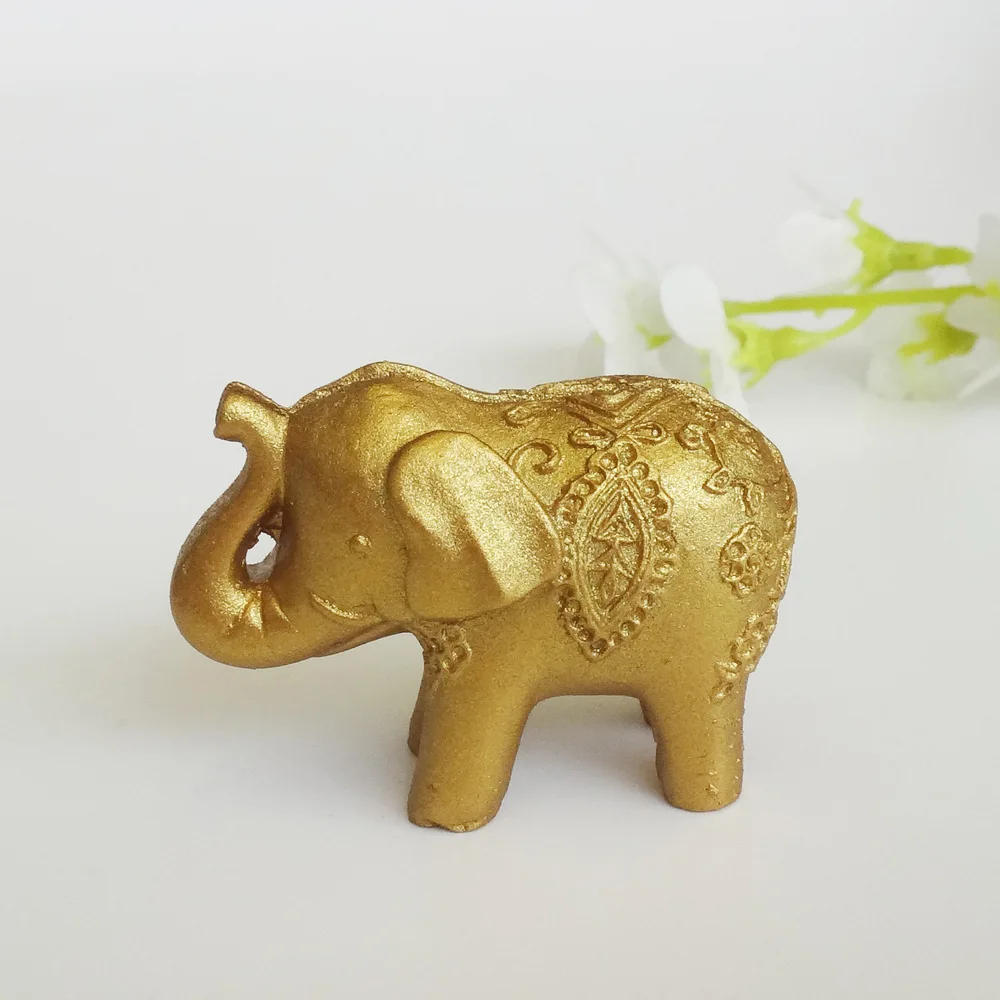 DHL 50 шт/партия счастливый золотой слон держатели для карт-указателей мест за столом свадьбы