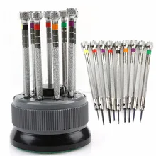 9 Unids Vidrios de Reloj de 0.8mm-2.0mm punta Plana Destornillador Herramientas de Reparación Juego