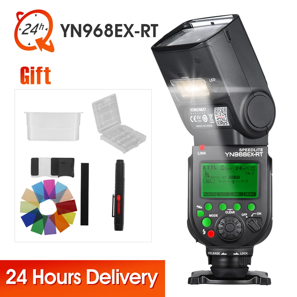 

YONGNUO YN968EX-RT TTL Wireless Flash Speedlite With LED Light Compatible With YN-E3-RT\YN600EX-RT For Canon 600EX-RT\ST-E3-RT