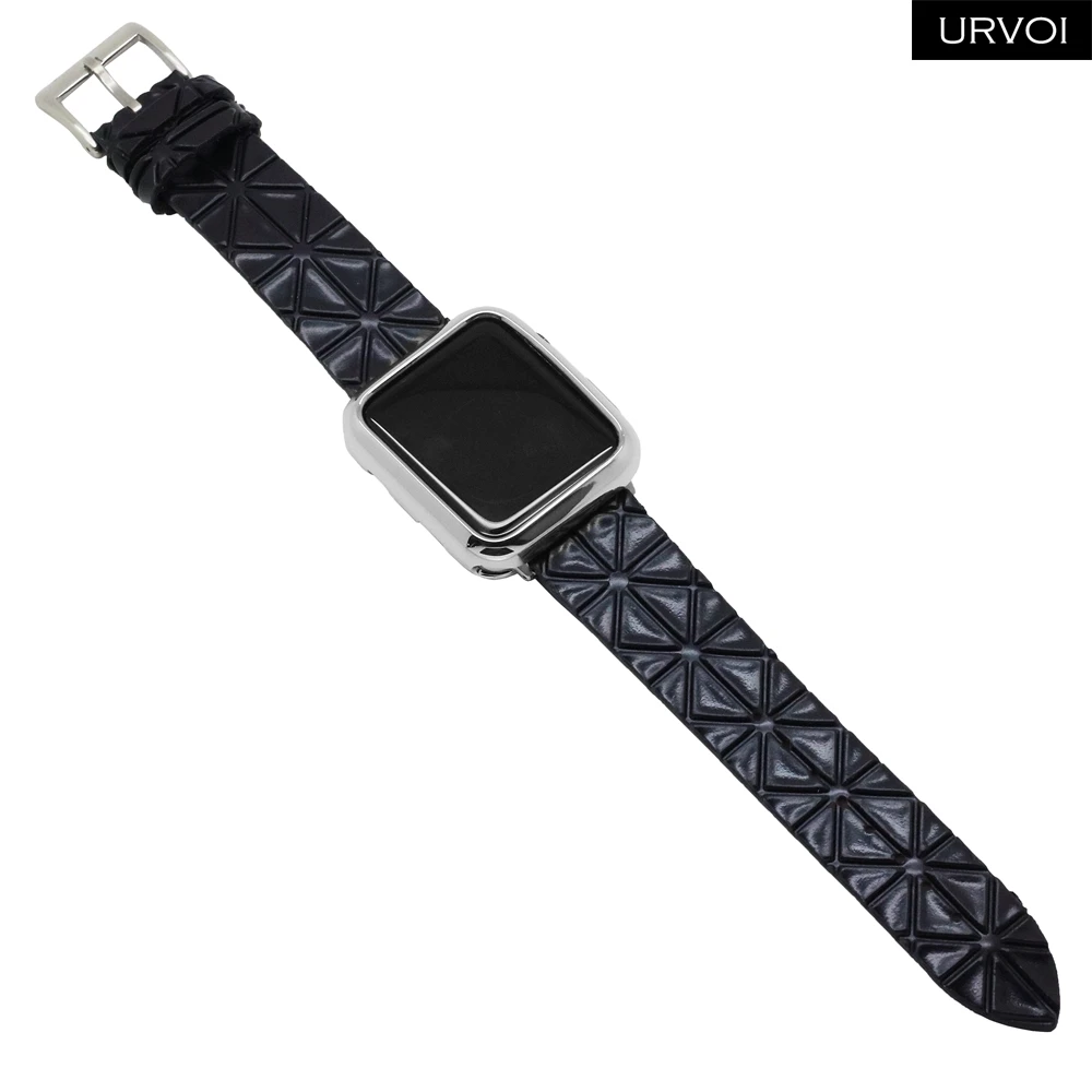 Ремешок URVOI для apple watch series 5 4 3 2 1 ремешок для iwatch pu кожаный ремень геометрический узор современный дизайн 38/40/42/44 мм