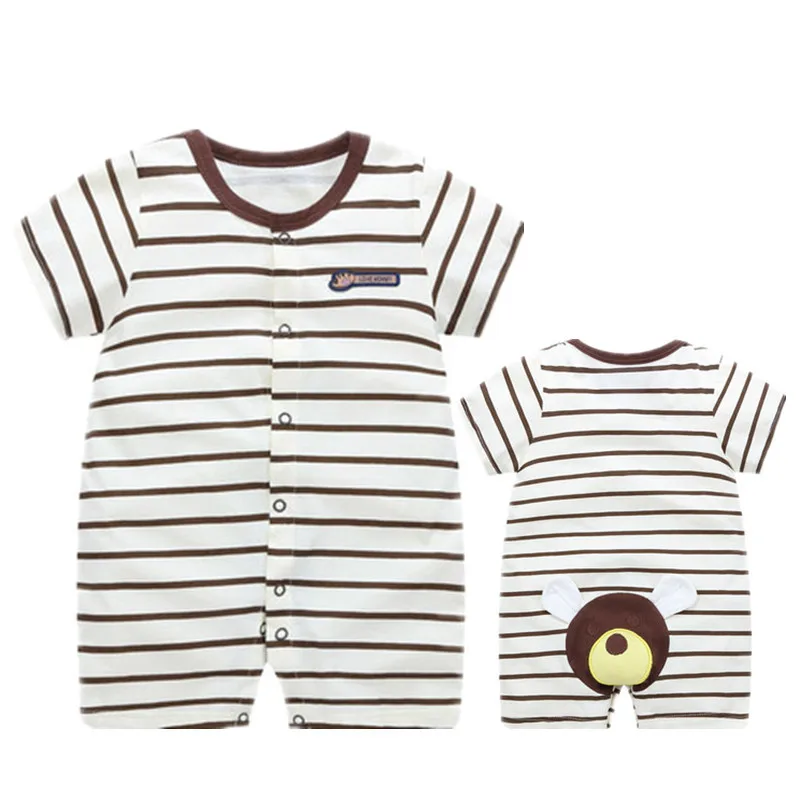 

New Summer baby rompers Short sleeve Newborn Infant Boy Girl clothes Cute Printed Cotton Jumpsuit Crawling Clothes Bear Pattern