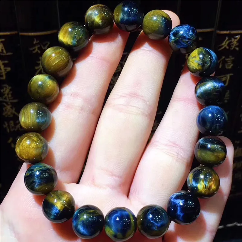 

11mm Natural Pietersite Bracelet From Namibia Blue Yellow Gemstone Love Anniversary Gift Round Beads Fashion Bracelet AAAAA