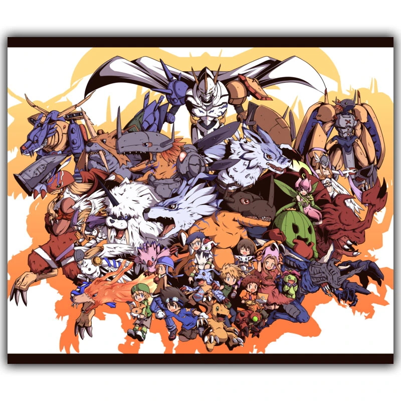 デジモンアドベンチャーデジモン壁紙ホーム装飾ポスター装飾画装飾シルク製品 Decorative Painting Digimon Adventurepainting Poster Aliexpress