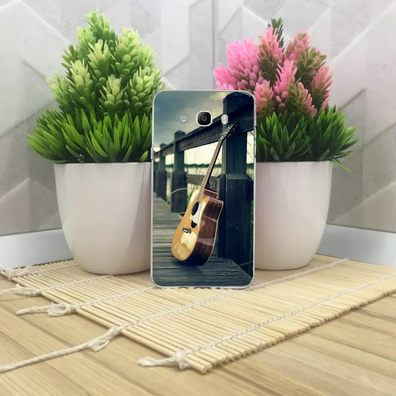 Мягкий силиконовый чехол с надписью Love Guitar для телефона из ТПУ Samsung Galaxy A3 A5 A7 J2 J3 J4