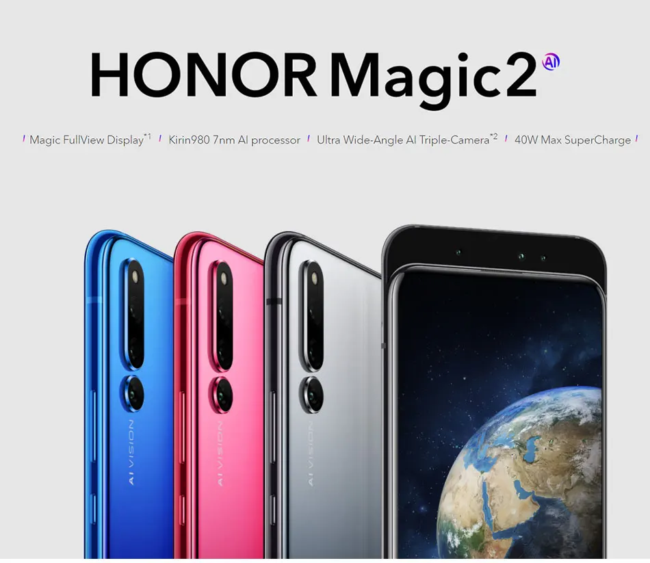 Мобильный телефон Origina Honor Magic 2 4G LTE 6,3" 6 GB/8 GB 128 GB/256 GB Kirin 980 Octa Core 2340x1080px 3500mAh Android 9