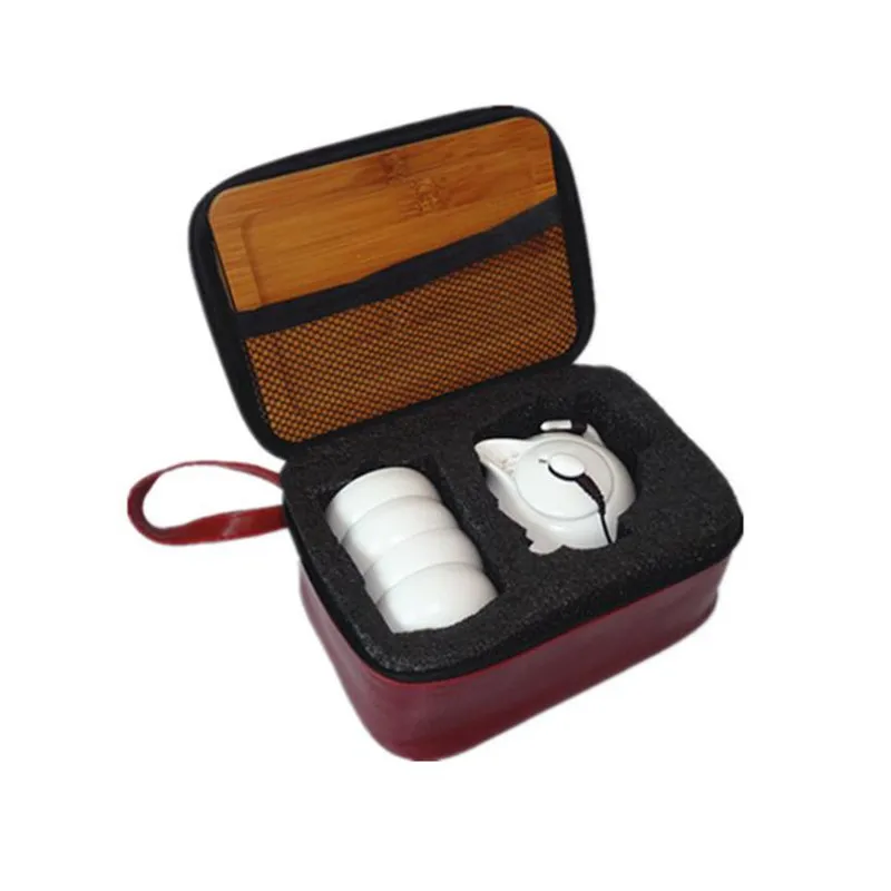 1 pot 2/4 cups Travel Bag Ding kiln tea Sets portable travel tea set,quick cup,TeaPot Kettle,Gaiwan.kung fu set