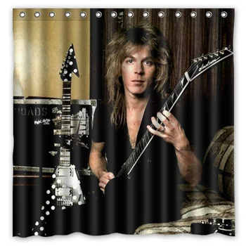 

Randy Rhoads Waterproof Fabric Bath Shower Curtain Mildewproof Polyester Bathroom Curtains with Hooks 72"x72"