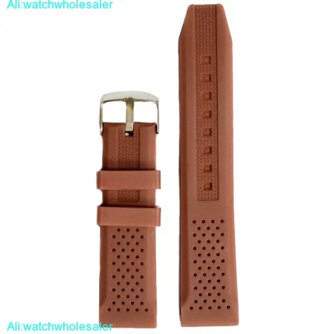 20mm Brown Color Silicone Jelly Rubber Unisex Watch Band Straps WB1051Q20JB