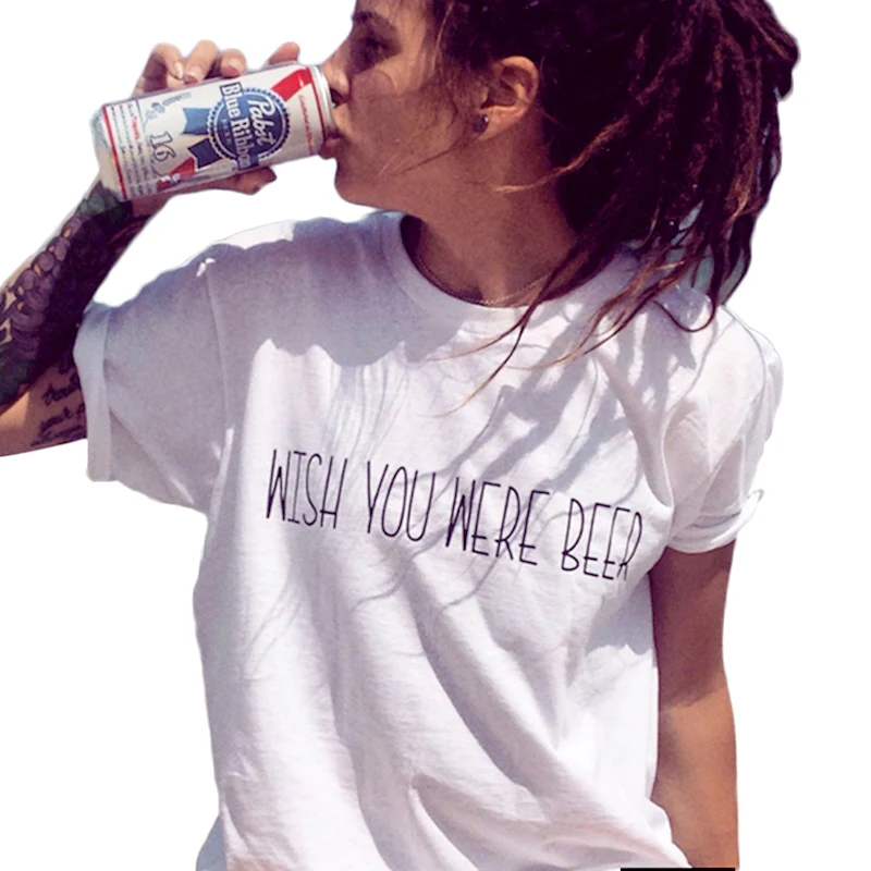 Mikialong يتك كنت البيرة طباعة المحملة قميص فام الأسود الأبيض بلايز القطن المرأة تي شيرت على طراز هاراجوكو النساء Camiseta موهير S-2XL Mikialong يتك كنت البيرة طباعة المحملة قميص فام الأسود الأبيض بلايز القطن المرأة تي شيرت على طراز هاراجوكو النساء Camiseta موهير S-2XL