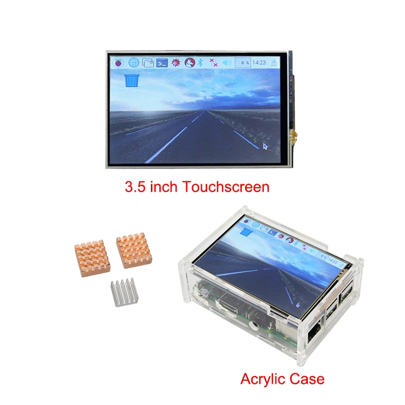

Raspberry Pi 3 Model B+ 3.5 inch Touch Screen LCD Display + Acrylic Case + Copper Aluminum Heat Sinks for Raspberry Pi