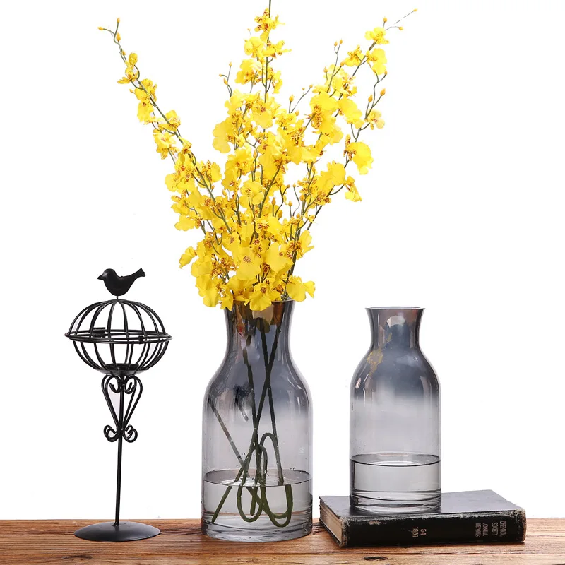 

Creative Modern Glass Flower Vase Ornaments Transparent Stained Glass Vase Miniature Desktop Crafts Home Decor Accessories Gifts