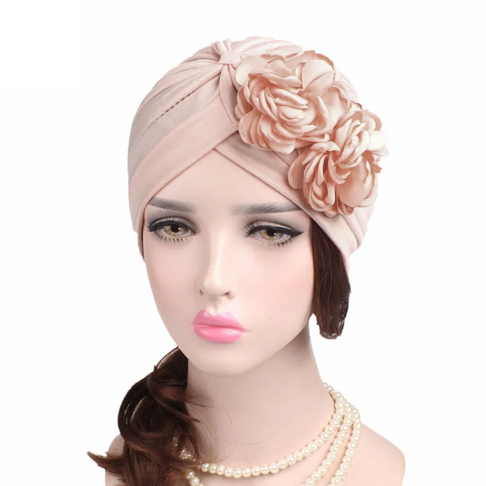 여성 새 스타일 주름 큰 꽃 스카프 이슬람 머리 머리 숙녀 터번 손수건 turbante|Women's Skullies ...