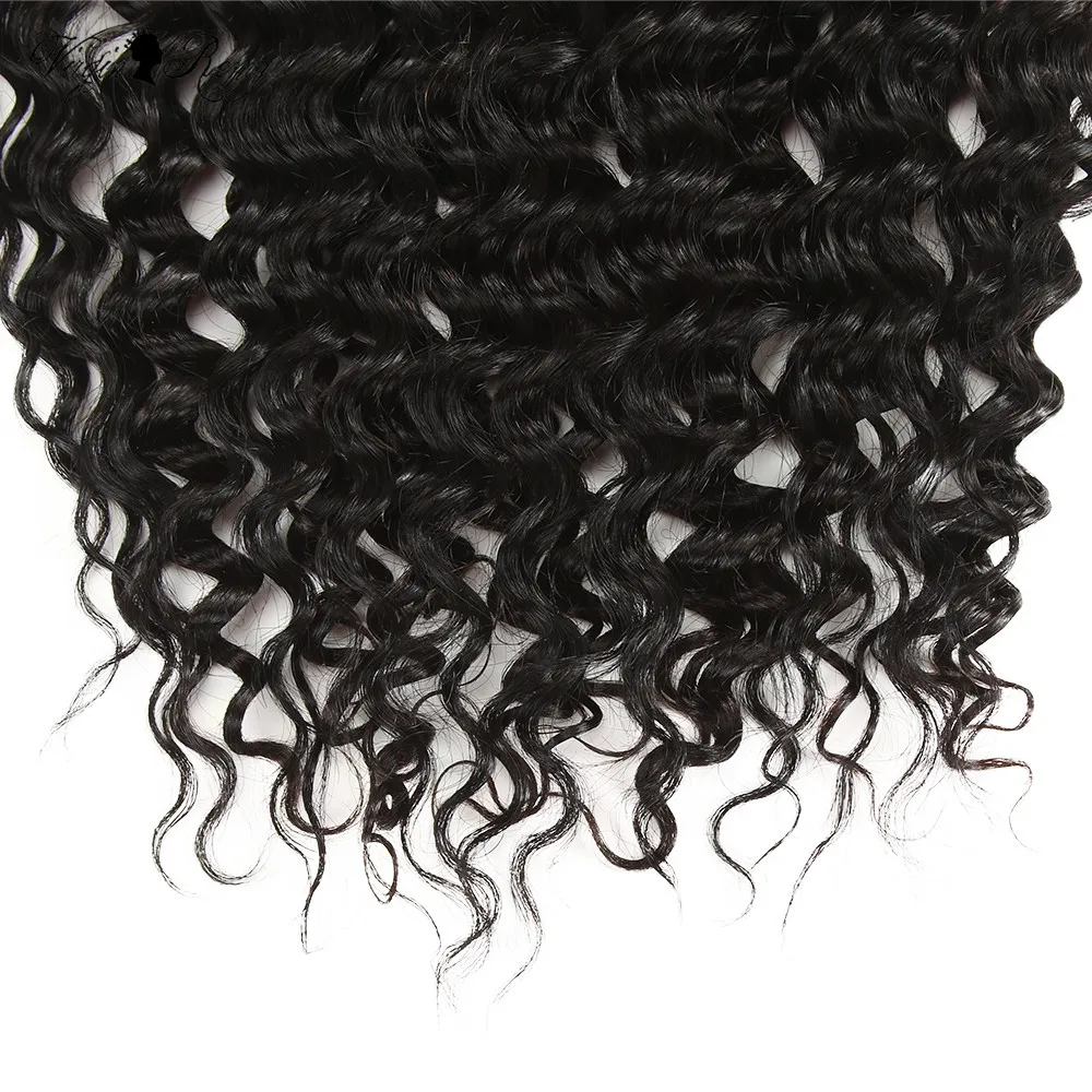 Queen Virgin Remy Pre Plucked Peruvian Deep Wave Frontal Closure 100% Human Hair Frontal 13*4 Lace Frontal Closure With Baby Hai