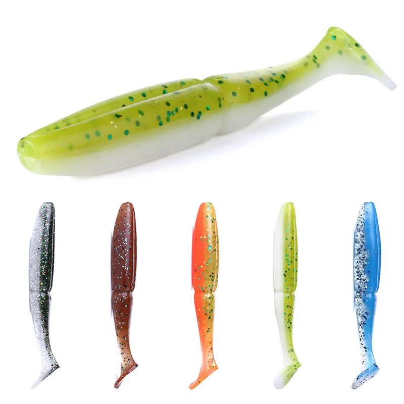 

5PCS/Lot 10cm Wobblers Fishing Lures Easy Shiner Swimbait Silicone Soft Bait Double Color Carp Artificial Soft Lure