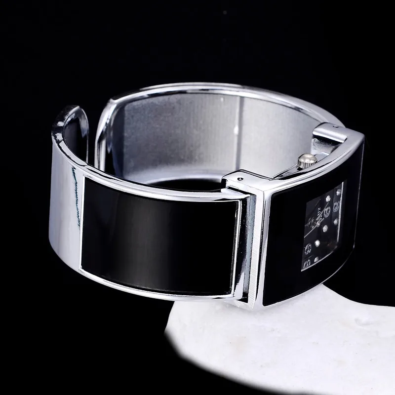 Xinhua модные белые черные часы женские браслет из нержавеющей стали Роскошные прямоугольные кварцевые часы Relogios Feminino