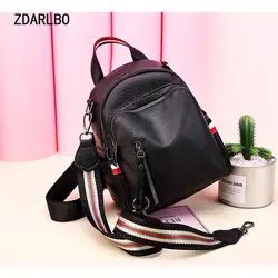 ZDARLBO 2018 Новый Pu Водонепроницаемый Для женщин BackpacksSimple и универсальный путешествия студентка рюкзак леди путешествия важная сумка