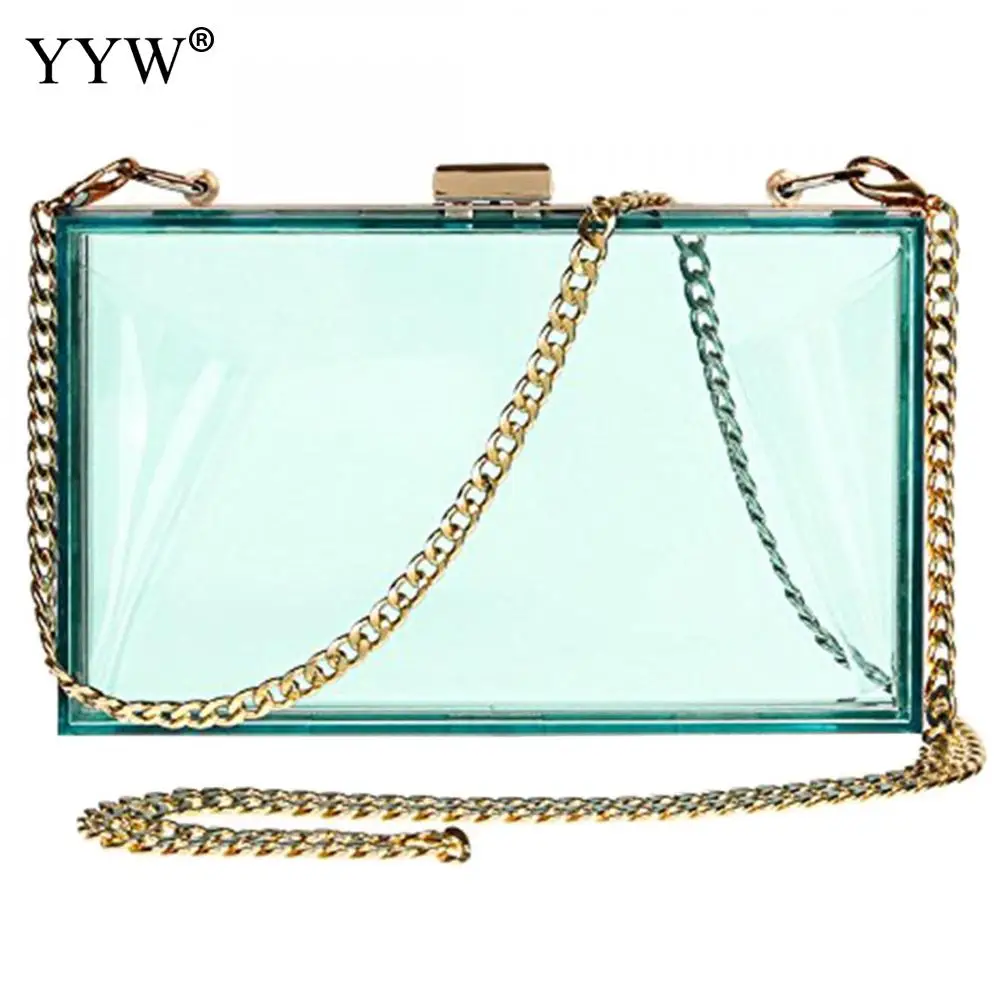 Yyw прозрачный вместительная сумка-клатч розовый Для женщин сумки Pochette Femme зеленая сумка женская золотая цепочка Sac прозрачный Femme