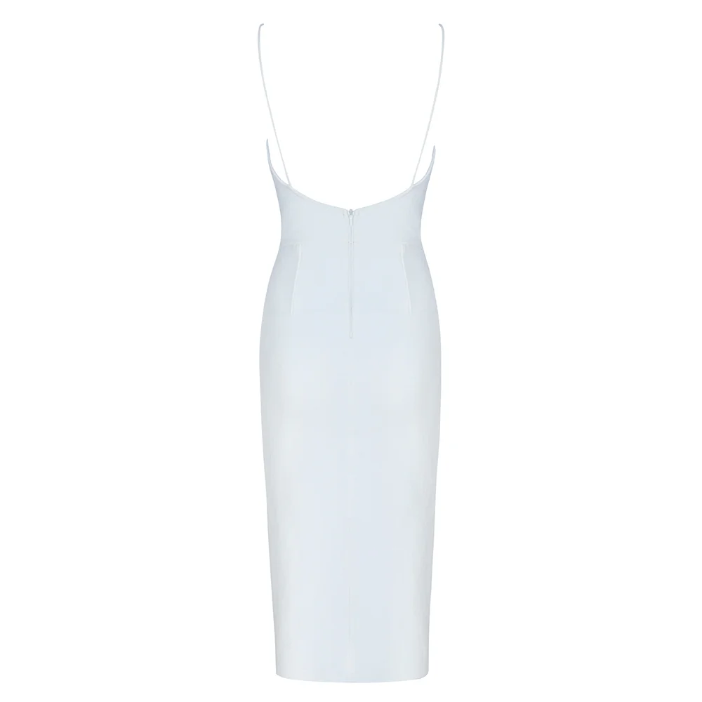 High Quality Slip Strapless Black Tank Open Fork Bodycon Rayon Bandage Dress Club Party Elegant Dress (11)
