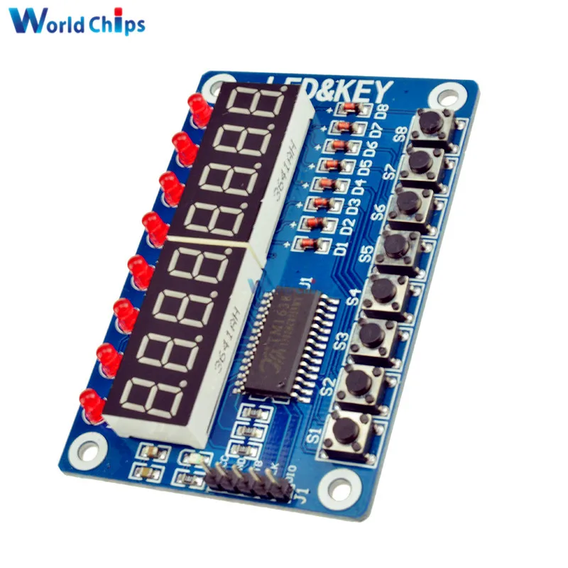 Светодиодный дисплей TM1638 8 битный цифровой модуль трубки для Arduino AVR 7 сегментный