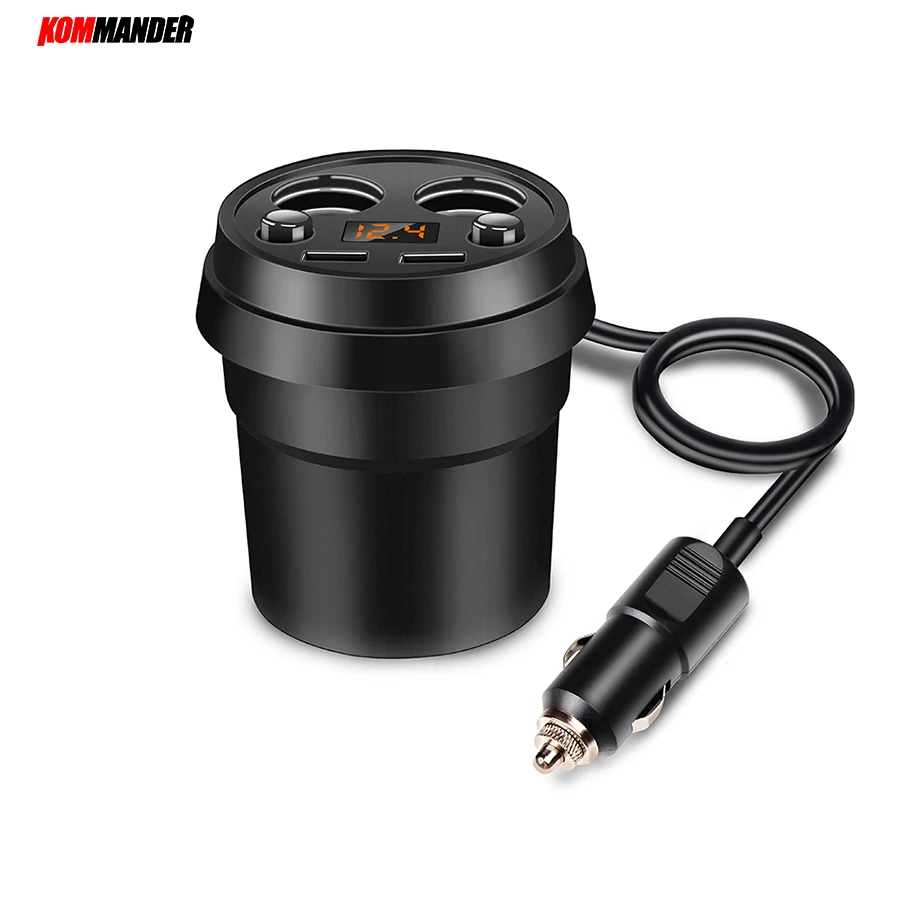Kommander Dual USB Выход чашки 3.1A DC12 24V авто прикуривателя Splitter гнездо автомобильного